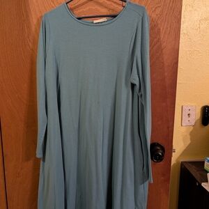Zenana Outfitters Teal Long Sleeve Dress